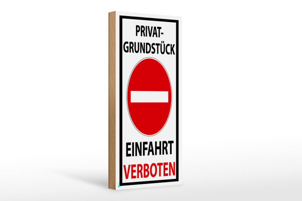 Holzschild Halteverbot 10x27cm Privat Einfahrt verboten