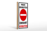 Holzschild Halteverbot 10x27cm Privat Einfahrt verboten