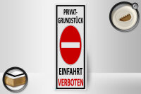 Holzschild Halteverbot 10x27cm Privat Einfahrt verboten