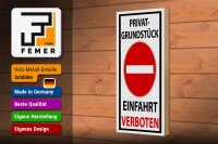 Holzschild Halteverbot 10x27cm Privat Einfahrt verboten