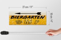 Holzschild 27x10cm Biergarten links Bier
