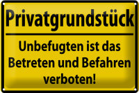Blechschild Warnschild 30x20cm Privatgrundstück
