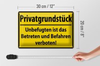 Blechschild Warnschild 30x20cm Privatgrundstück
