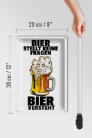 Blechschild Alkohol 20x30cm Bier stellt keine Fragen