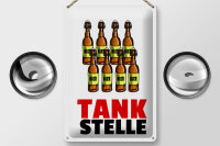 Blechschild Alkohol 20x30cm Tankstelle (Bierflaschen)