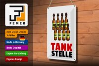 Blechschild Alkohol 20x30cm Tankstelle (Bierflaschen)