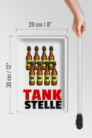 Blechschild Alkohol 20x30cm Tankstelle (Bierflaschen)
