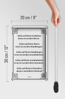 Blechschild Spruch 20x30cm Achte auf deine Gedanken