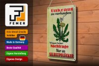 Blechschild Spruch 20x30cm Unkraut verkaufen Selbstpflücker