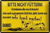 Blechschild Warnschild 30x20cm Bitte Nicht Füttern (Pferd)