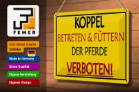 Blechschild Warnschild 30x20cm Koppel Betreten verboten