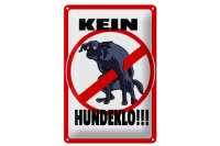 Blechschild Hinweis 20x30cm Kein Hundeklo Tiere