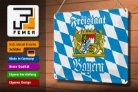 Blechschild Bayern 30x20cm Freistaat Bayern Wappen