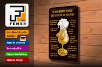 Blechschild Alkohol 20x30cm 10 Gründe Bier besser als Frau