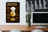 Blechschild Alkohol 20x30cm 10 Gründe Bier besser als Frau