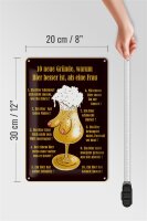 Blechschild Alkohol 20x30cm 10 Gründe Bier besser als Frau