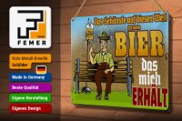 Blechschild Alkohol 30x20cm Schönste auf dieser Welt Bier