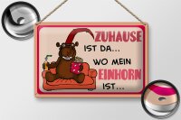 Blechschild Spruch 30x20cm Zuhause ist da wo mein Einhorn