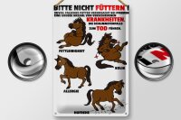 Blechschild Hinweis 20x30cm bitte nicht füttern Pferd krank