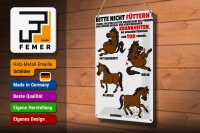Blechschild Hinweis 20x30cm bitte nicht füttern Pferd krank