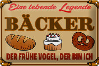 Blechschild Essen 30x20cm Lebende Legende Bäcker Brot