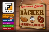 Blechschild Essen 30x20cm Lebende Legende Bäcker Brot