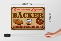 Blechschild Essen 30x20cm Lebende Legende Bäcker Brot