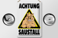 Blechschild Tiere 20x30cm Schwein Achtung Saustall