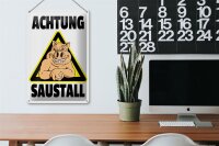 Blechschild Tiere 20x30cm Schwein Achtung Saustall