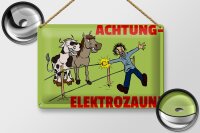 Blechschild Hinweis 30x20cm Tiere Achtung Elektrozaun