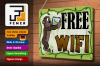 Blechschild Hinweis 30x20cm Free WiFi Internet