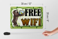 Blechschild Hinweis 30x20cm Free WiFi Internet