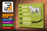 Blechschild Pferd 30x20cm Lippizaner Angaben Name Besitzer