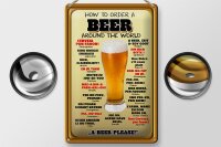 Blechschild Alkohol 20x30cm How to order a Beer please