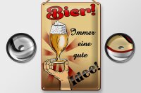 Blechschild Alkohol 20x30cm Bier immer eine gute Idee