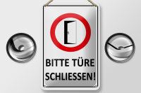 Blechschild Hinweis 12x18cm Bitte Türe schließen
