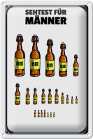 Blechschild Alkohol 20x30cm Sehtest für Männer...
