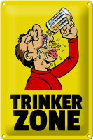 Blechschild Alkohol 20x30cm Trinkerzone Bierkrug