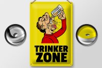 Blechschild Alkohol 20x30cm Trinkerzone Bierkrug