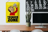 Blechschild Alkohol 20x30cm Trinkerzone Bierkrug