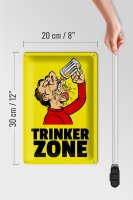 Blechschild Alkohol 20x30cm Trinkerzone Bierkrug