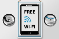 Blechschild Hinweis 20x30cm Free WI-FI (Handy)