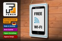 Blechschild Hinweis 20x30cm Free WI-FI (Handy)