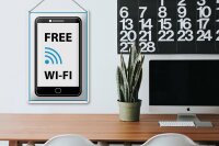 Blechschild Hinweis 20x30cm Free WI-FI (Handy)