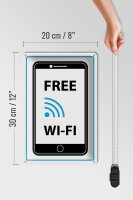 Blechschild Hinweis 20x30cm Free WI-FI (Handy)