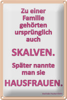 Blechschild Spruch 20x30cm Zu einer Familie gehörten