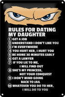 Blechschild Spruch 20x30cm Rules for dating my daughter Ninja