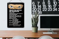 Blechschild Spruch 20x30cm Rules for dating my daughter Ninja