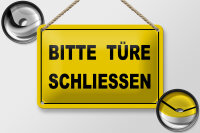 Blechschild Hinweis 18x12cm Bitte Türe schließen