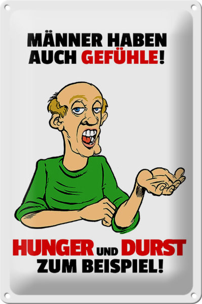 Blechschild Spruch 20x30cm Männer haben auch Gefühle